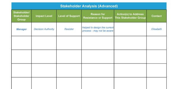 Stakeholder Analysis Template